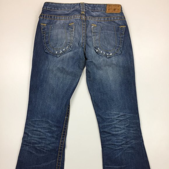 TRUE RELIGION Distressed Flare Leg Med Wash Jeans - Picture 8 of 13